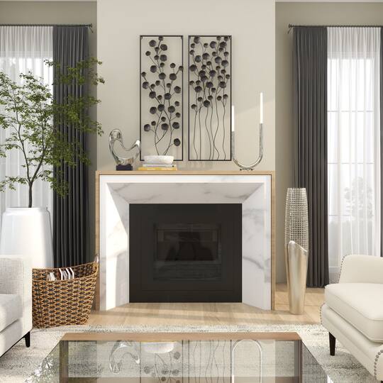 3ft. Silver Aluminum Grid Inspired Vase with Open Frame Design